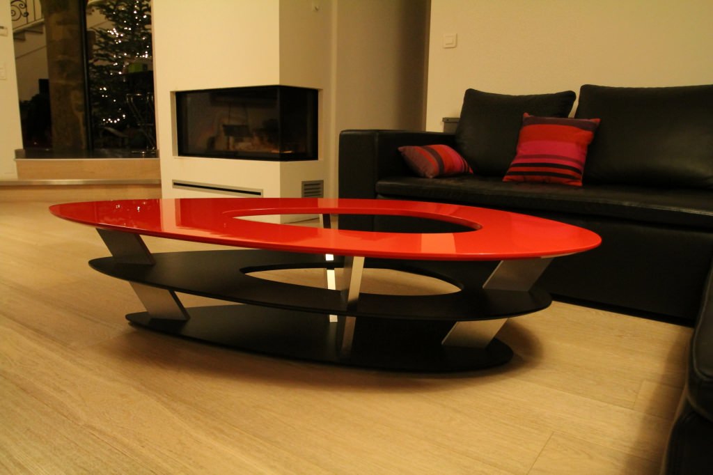table design Laquee - pietement inox - Lynium -Metz